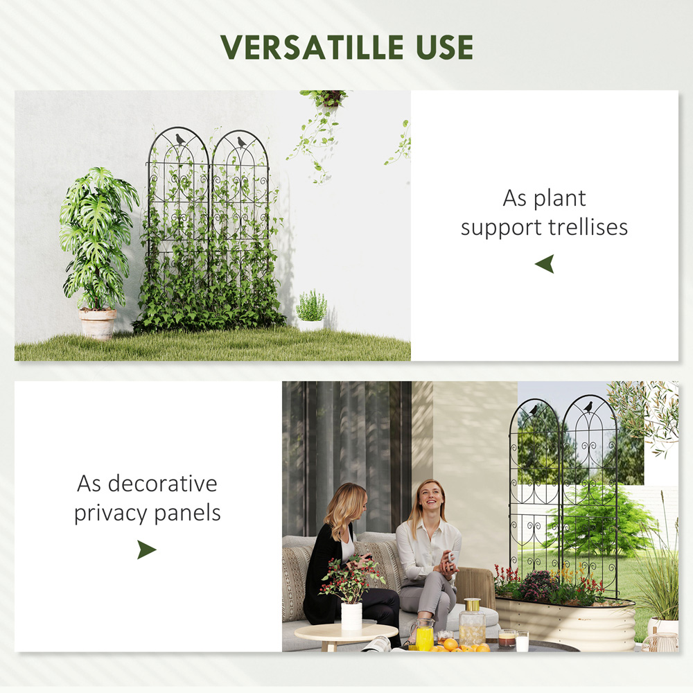 Outsunny 4.9 x 2ft Metal Garden Trellis Set of 2 Image 6