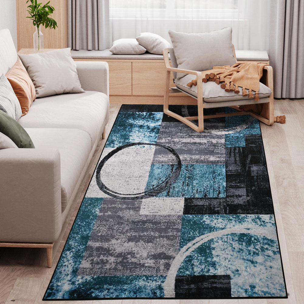 Portland Blue Geometric Rug 160 x 230cm Image 8