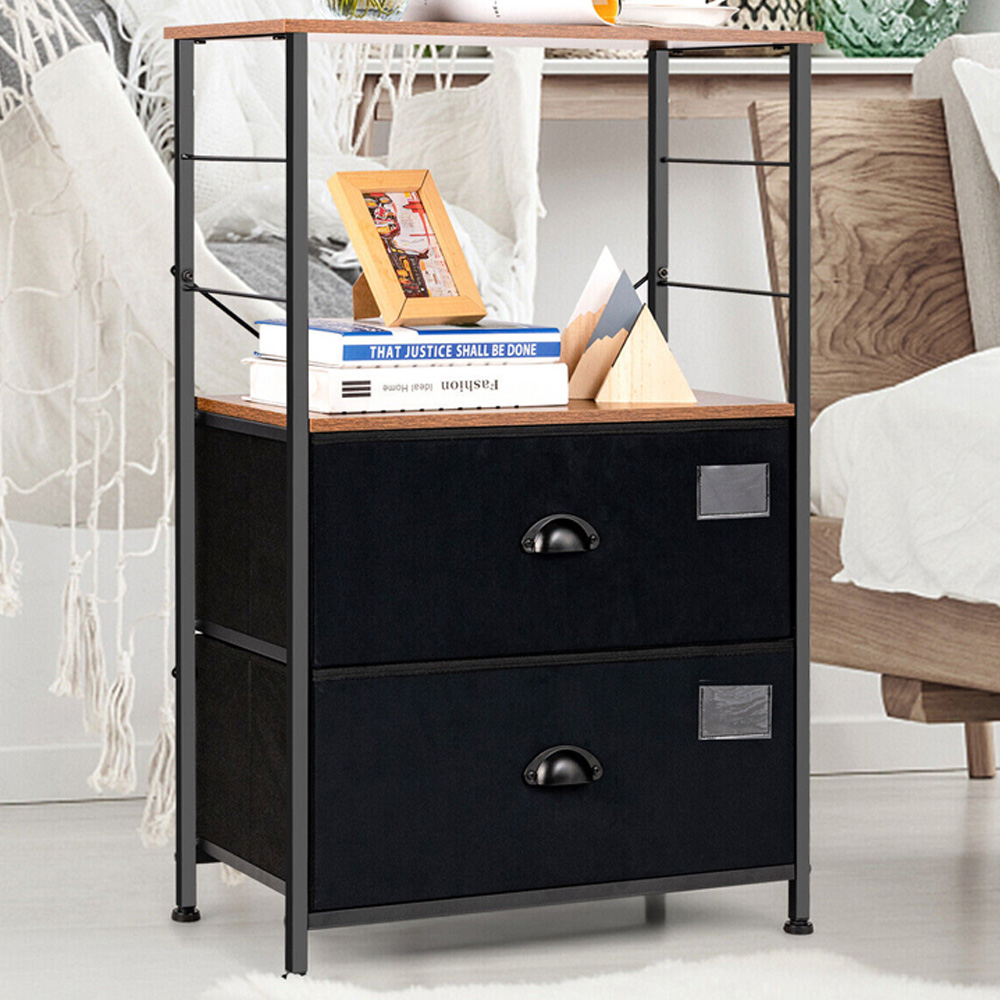 Costway 2 Drawer Single Shelf Storage Unit Image 1