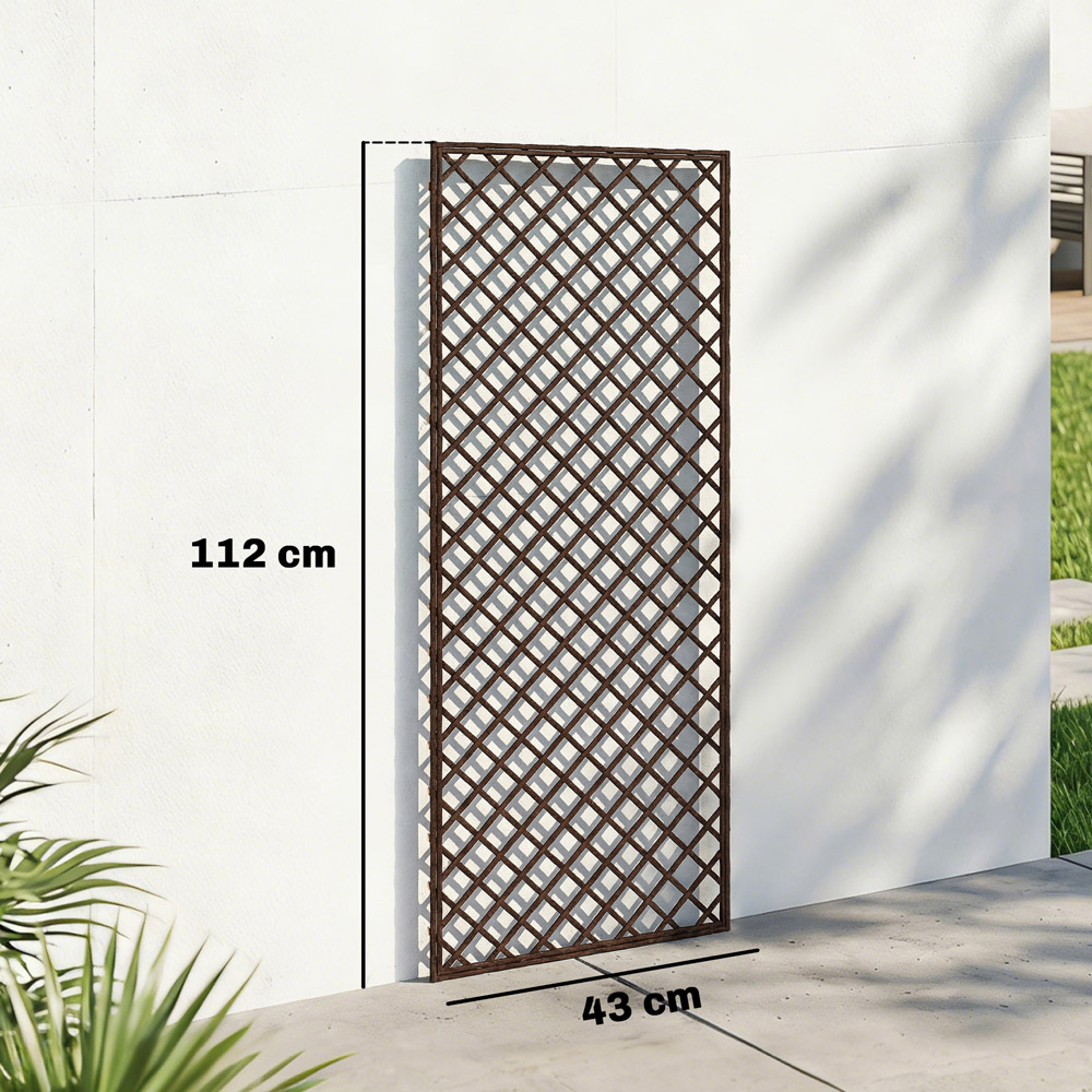 Outsunny 4 x 1ft Natural Wicker Garden Arch Trellis with Flat Top Set of 3 Image 9