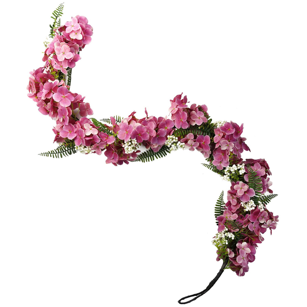 Leaf Pink Blossom Hanging Artificial Garland 150cm Image 1