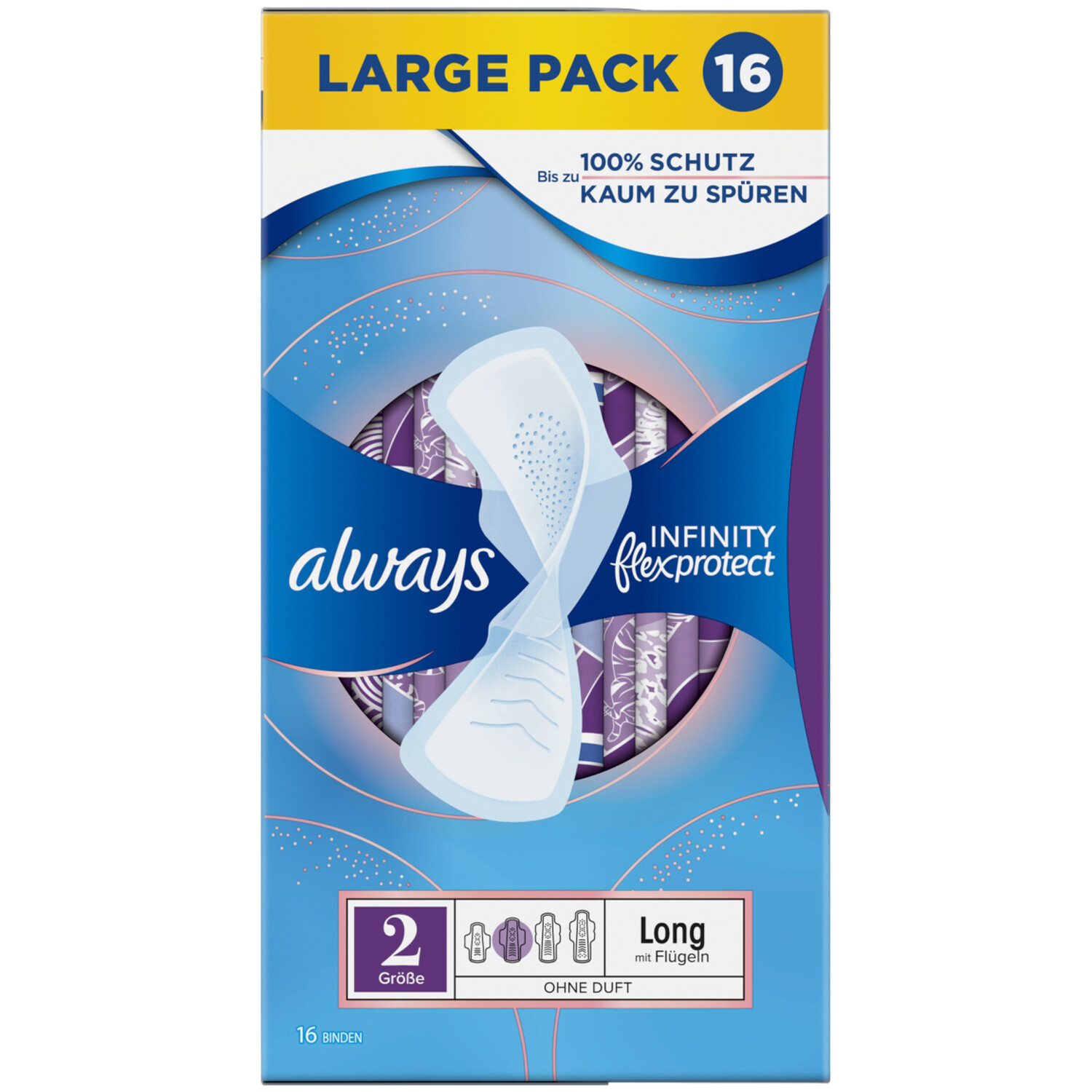 Pack of 16 Always Infinity Long Wings Pads Image 2