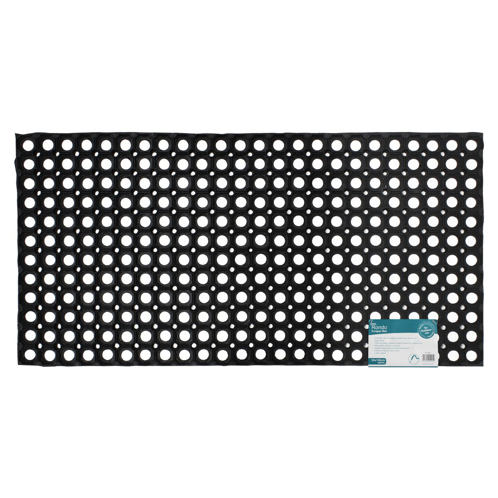 JVL Rondo Rubber Scraper Door Mat 50 x 100cm 3 Pack Image 4