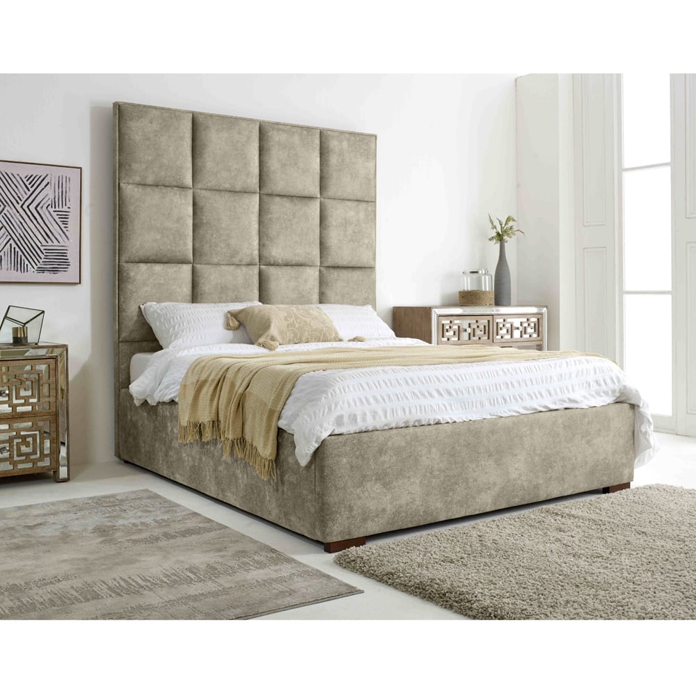 Eleganza Madelyn Super King Size Pearl Oakland Fabric Bed Frame Image 7