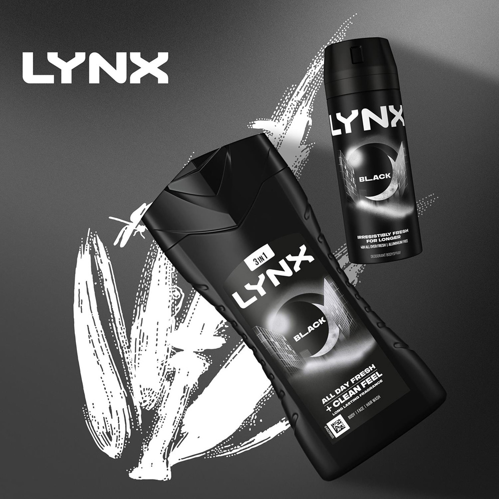 Lynx Black Frozen Pear and Cedarwood 12H Refreshing Fragrance Shower Gel 225ml 3 Pack Image 3