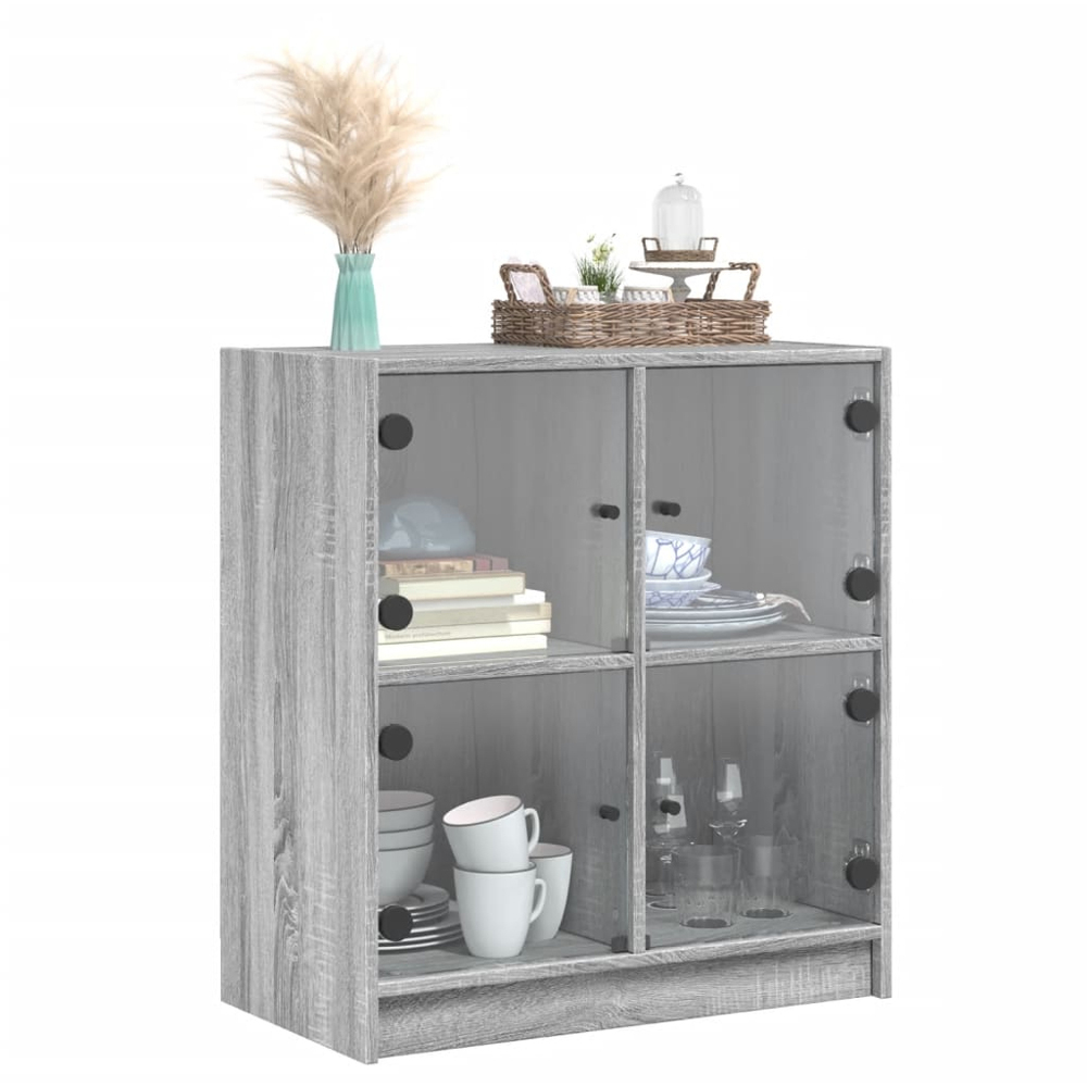 vidaXL 4 Door Grey Sonoma Oak Side Cabinet Image 3