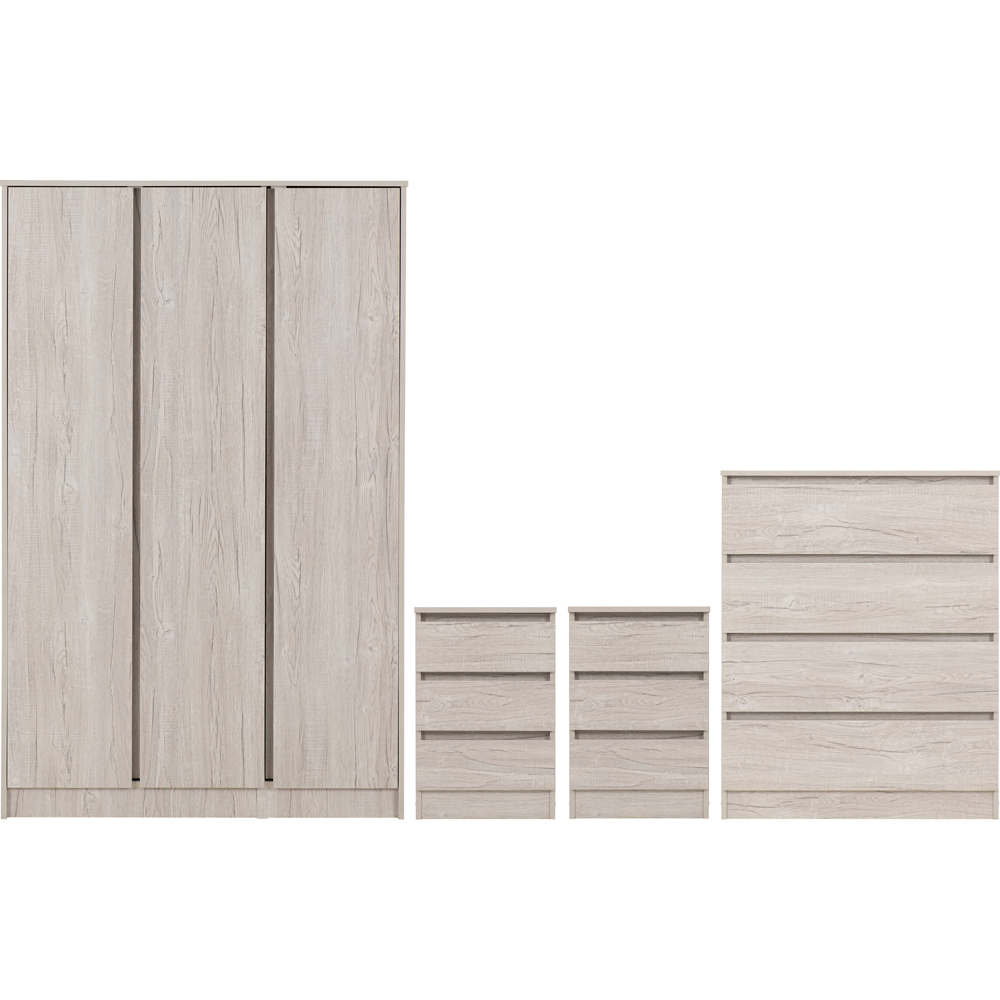 Seconique Malvern Urban Snow 4 Piece Bedroom Furniture Set Image 2