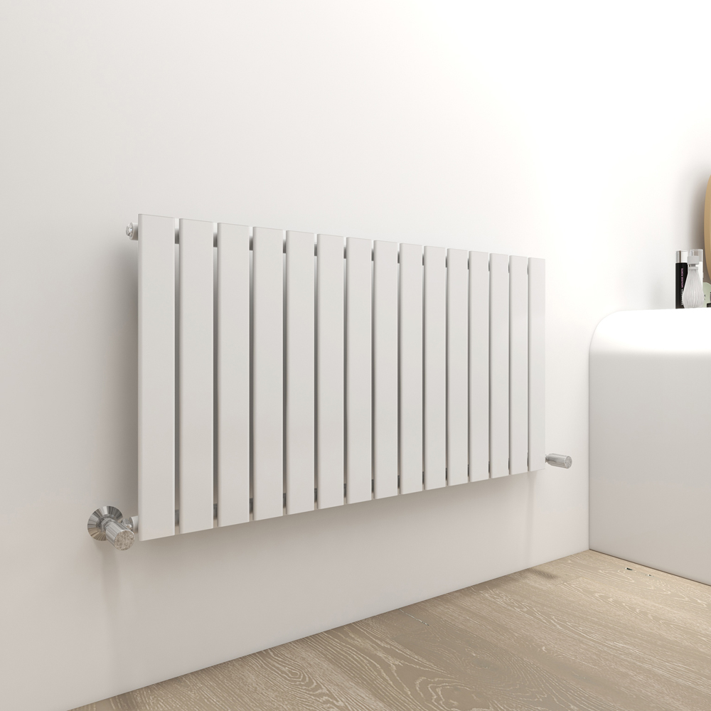 White 3270 BTU Single Flat Panel Vertical Column Radiator 600 x 1020mm Image 2