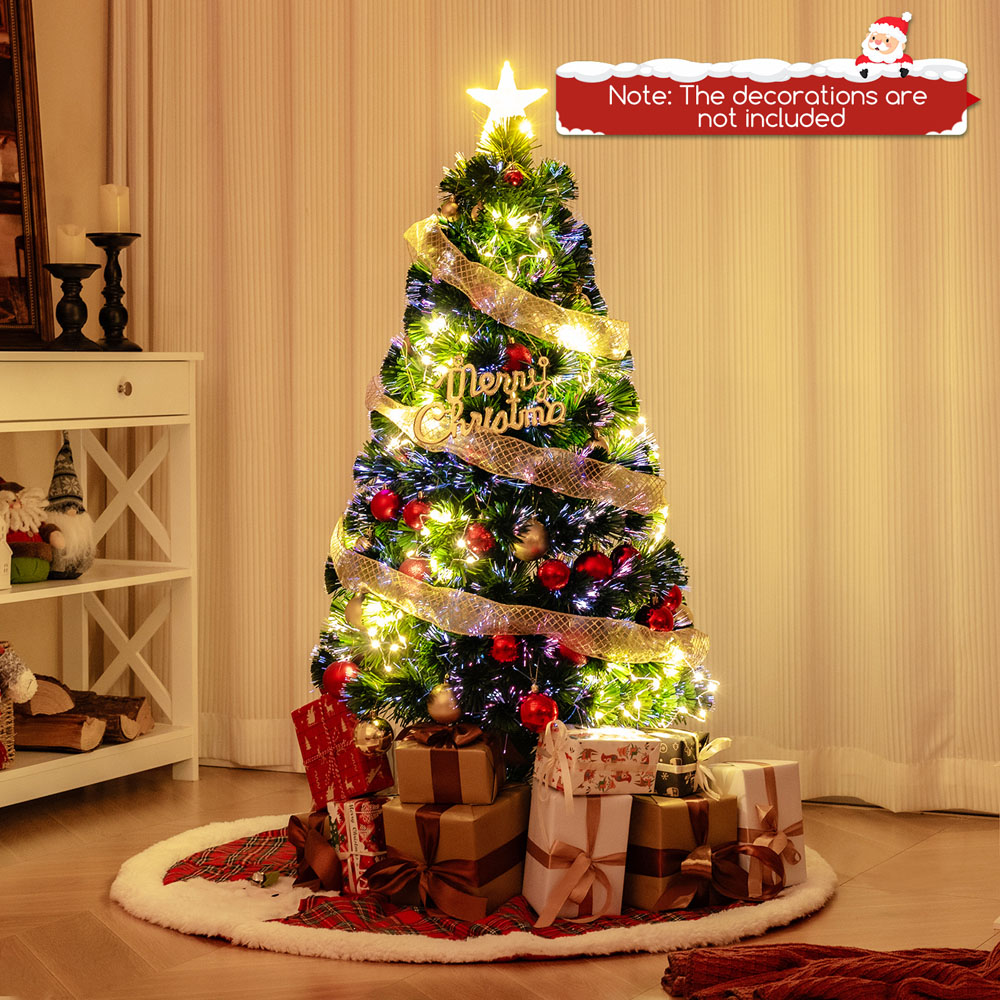 Costway 18 String Light Fibre Optic Pre-Lit Artificial Christmas Tree 4ft Image 3