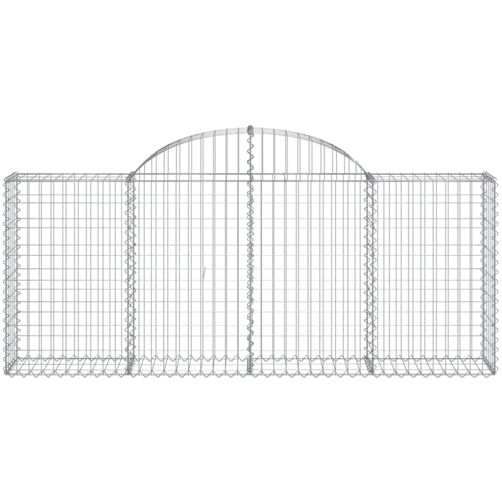 vidaXL Silver Galvanised Iron Arched Gabion Basket 200 x 30 x 80/100cm 14 Pack Image 2