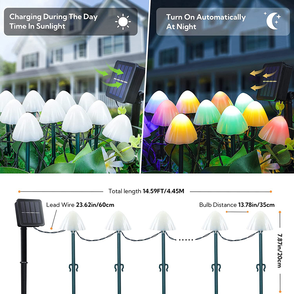 Avilo 10 Piece Solar Mushroom Garden Stake Light Image 5