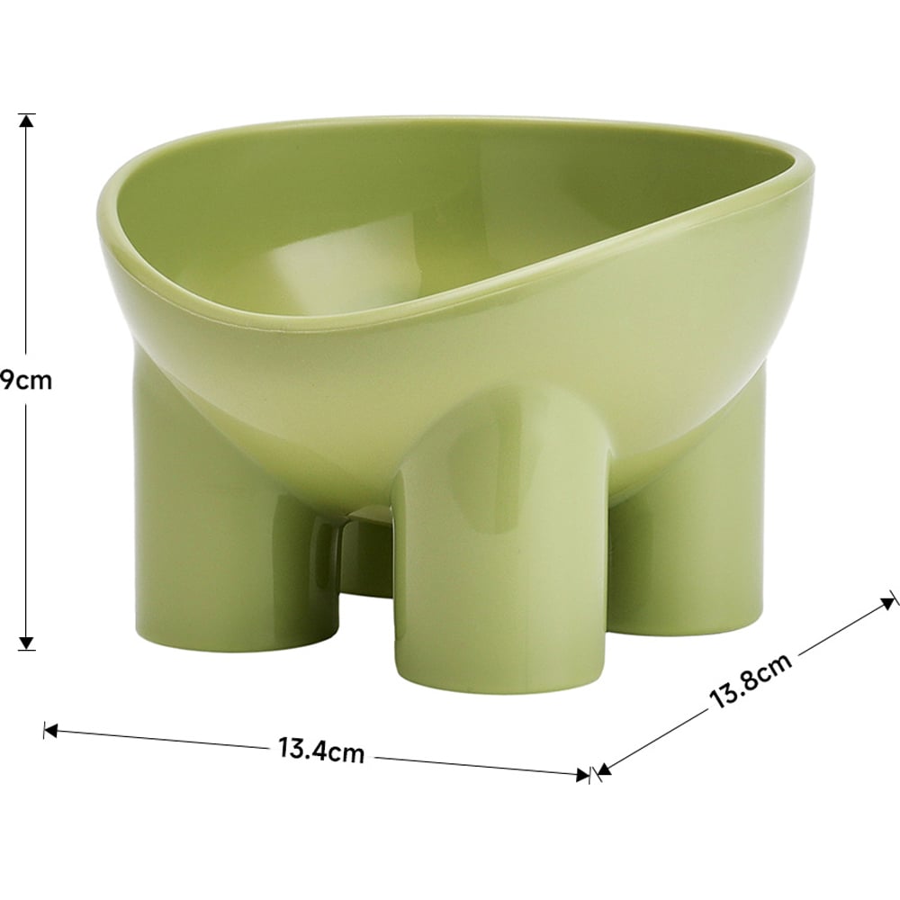 H&O Direct Green Elephant Leg Neck Guard Anti Tip Pet Feeder Bowl 13cm Image 6