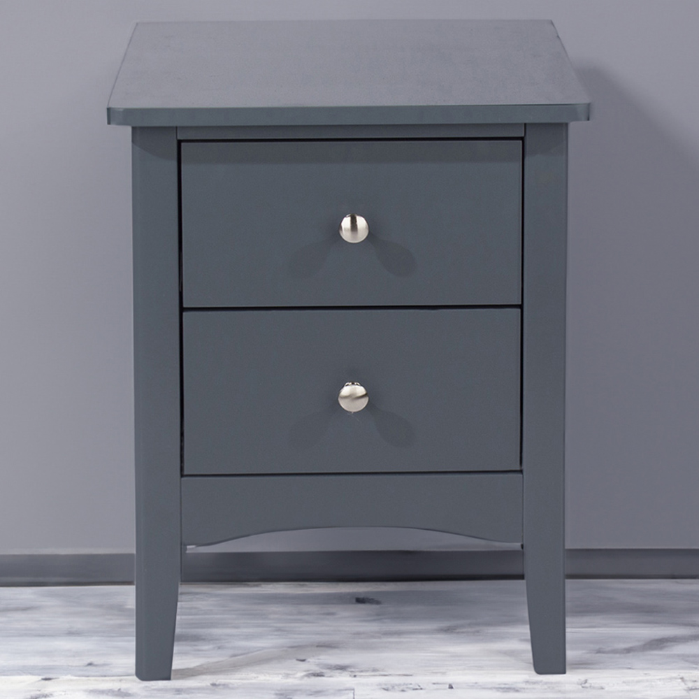 Como 2 Drawer Midnight Blue Petite Bedside Table Image 1