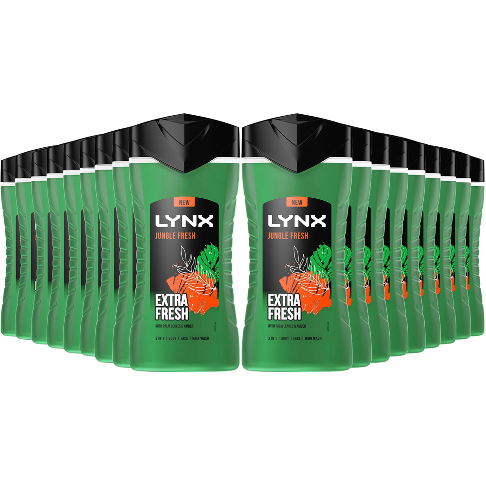 Lynx Jungle Fresh Extra Fresh 3-in-1 Body Face and Hair Shower Gel 225ml 18 Pack Image 1