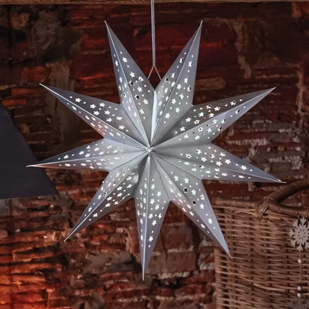 Marco Paul Silver LED Star Decoration Image 2