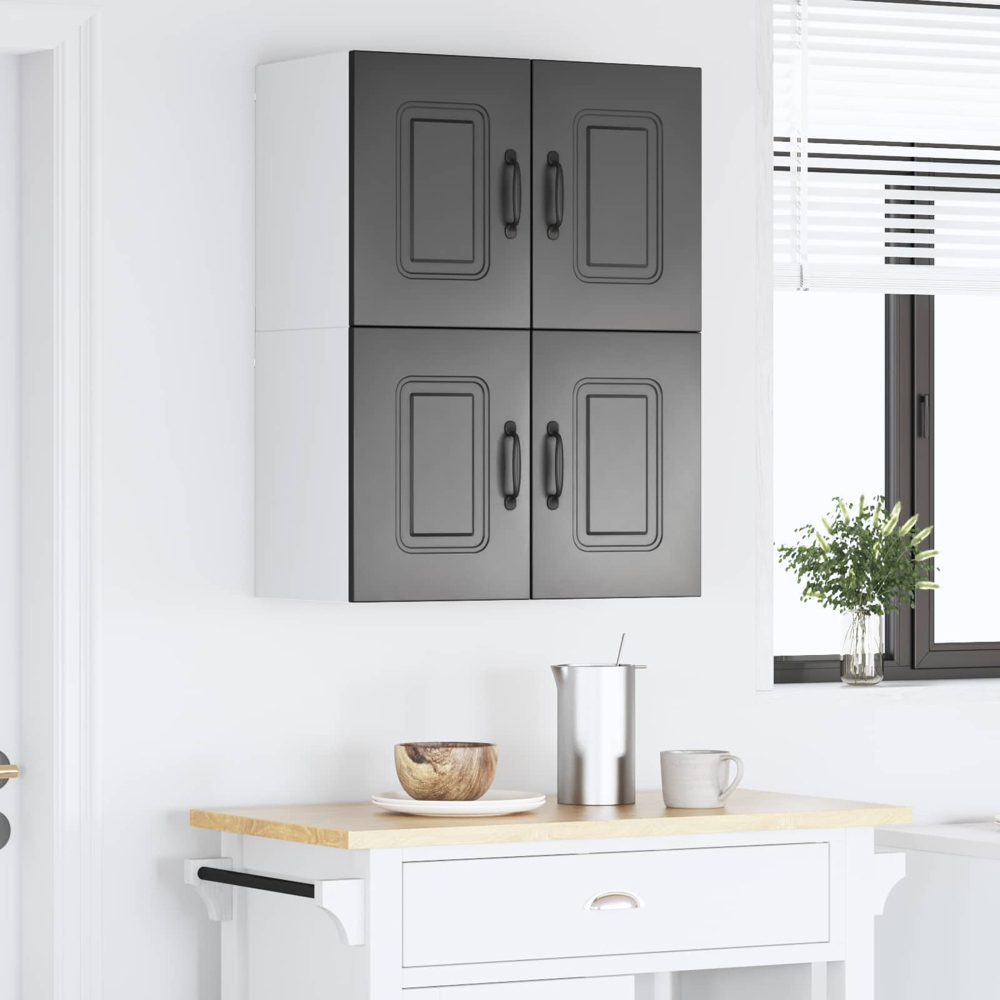 vidaXL Kalmar 2 Door Black Wall Mounted Kitchen Cabinet Set of 2 Image 9
