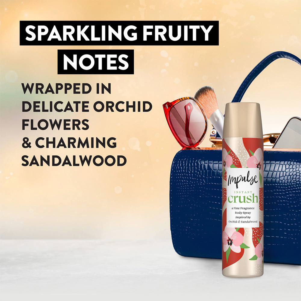 Impulse Instant Crush Blend of Natural Scents Body Spray Deodorant 75ml 6 Pack Image 5