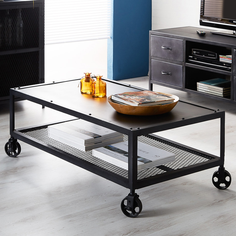 Brooklyn Kair Single Shelf Iron Coffee Table Image 1