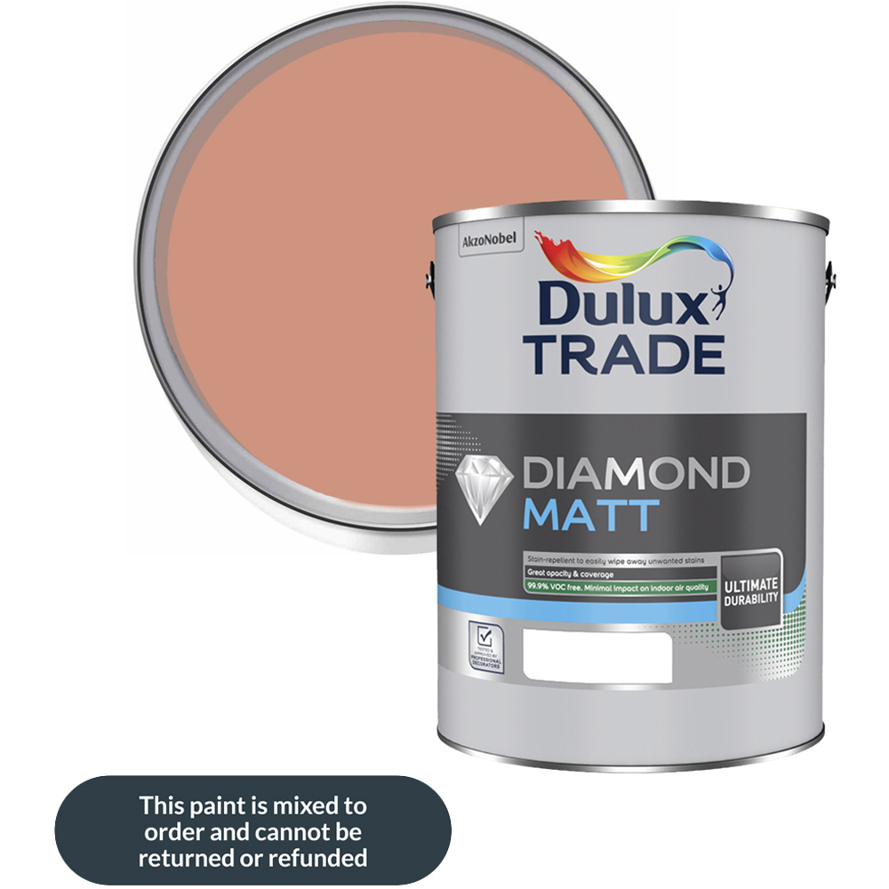 Dulux Trade Copper Blush Walls and Ceilings Diamond Matt Paint 5L Image 1