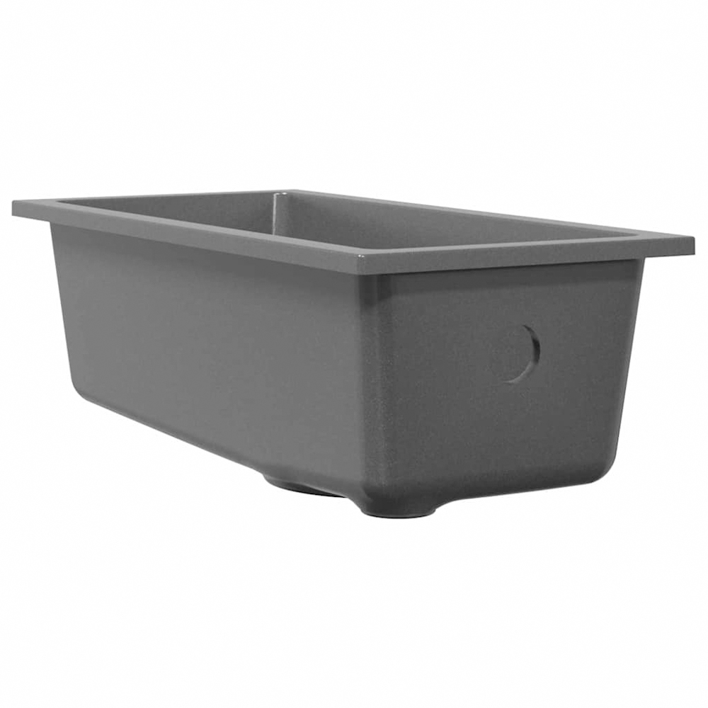 vidaXL Grey Granite Kitchen Sink 21 x 44 x 14cm Image 4