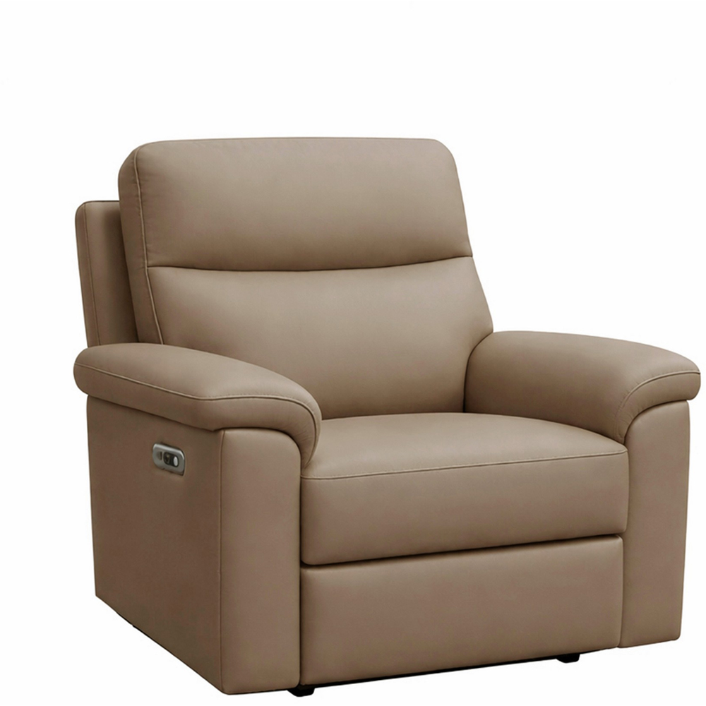 Aspire Marlowe Mushroom Leather Power Recliner Armchair with USB Charging Image 2