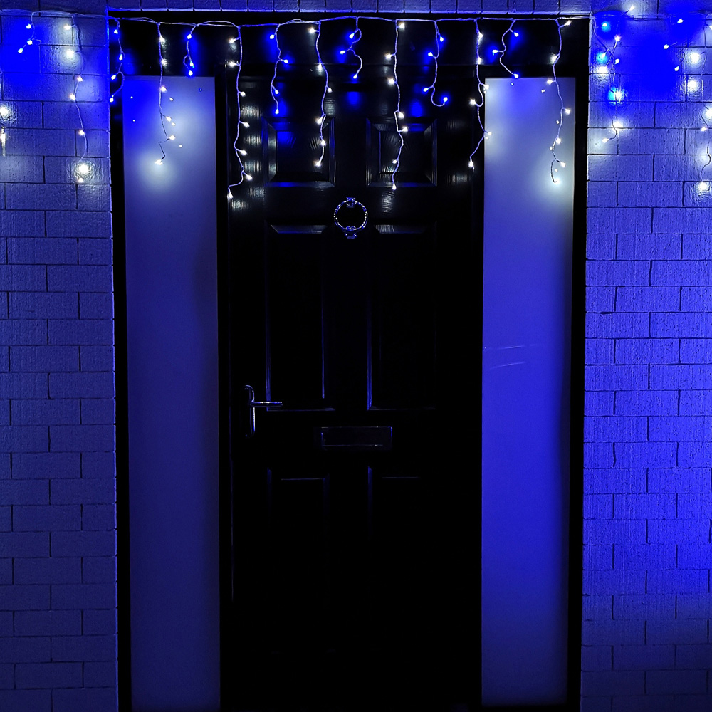 Samuel Alexander 1000 Blue and White LED Frosted White Cable Icicle Light 25m Image 8