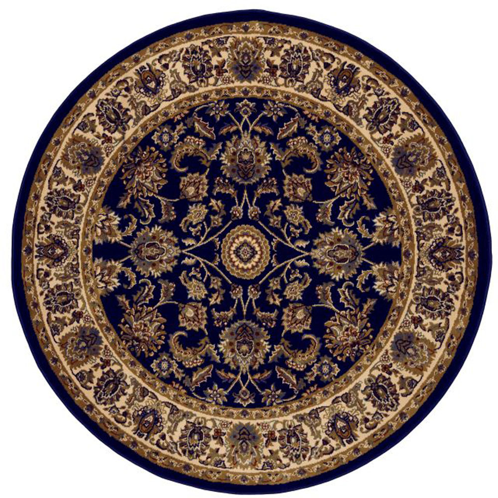 Homemaker Kellan Traditional Blue Circular Rug 120cm Image 2