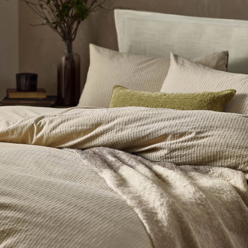 Yard Malton King Size Linen Stripe Duvet Set Image 2