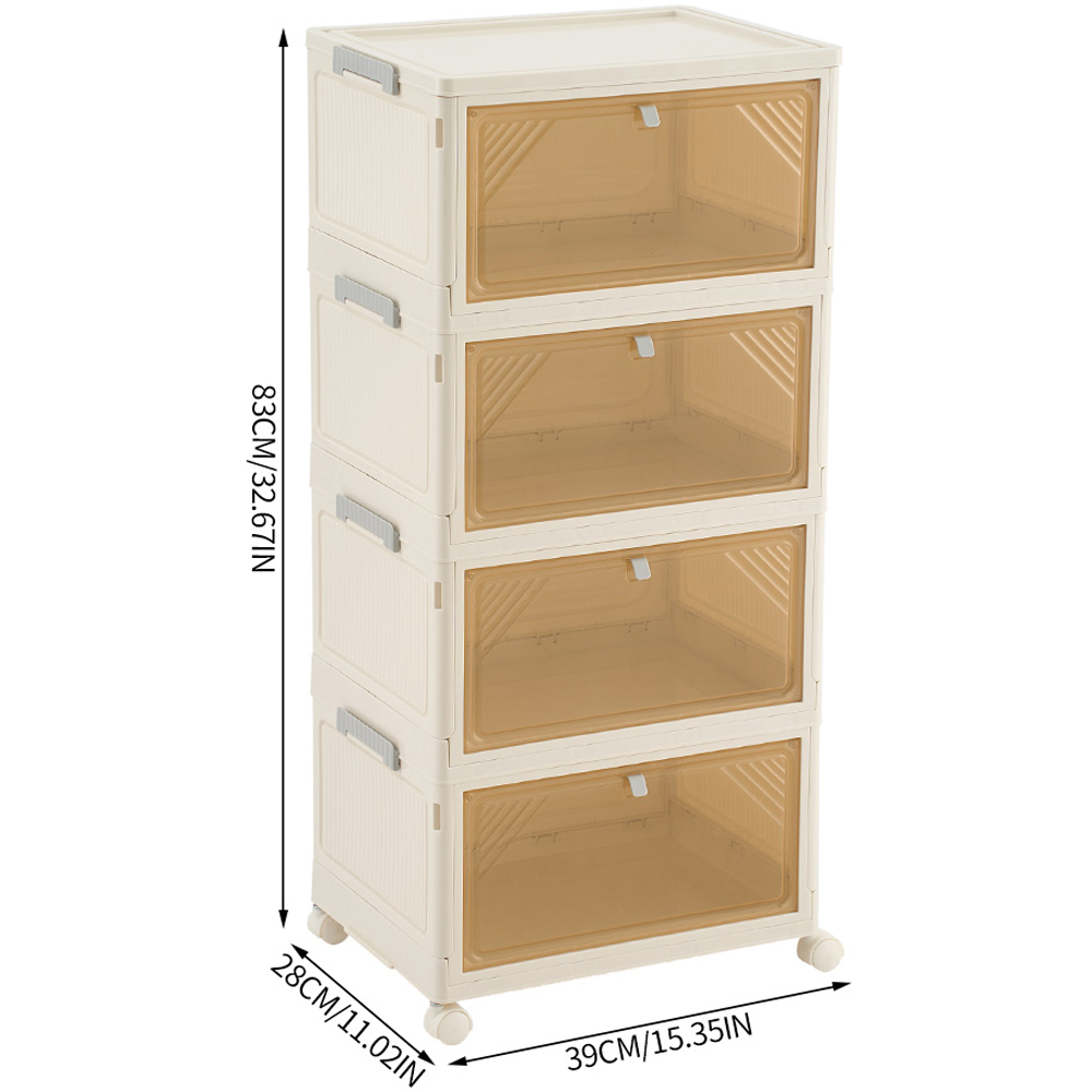 Living and Home 4 Tier Plastic Hallway Shoe Cabinet Image 8