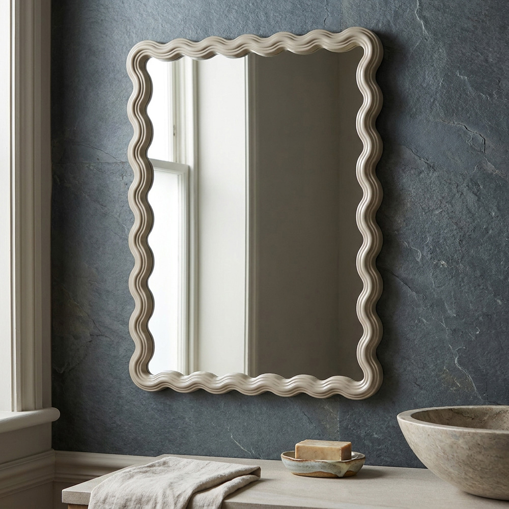 Fawn Wavy Mirror Beige Image 2