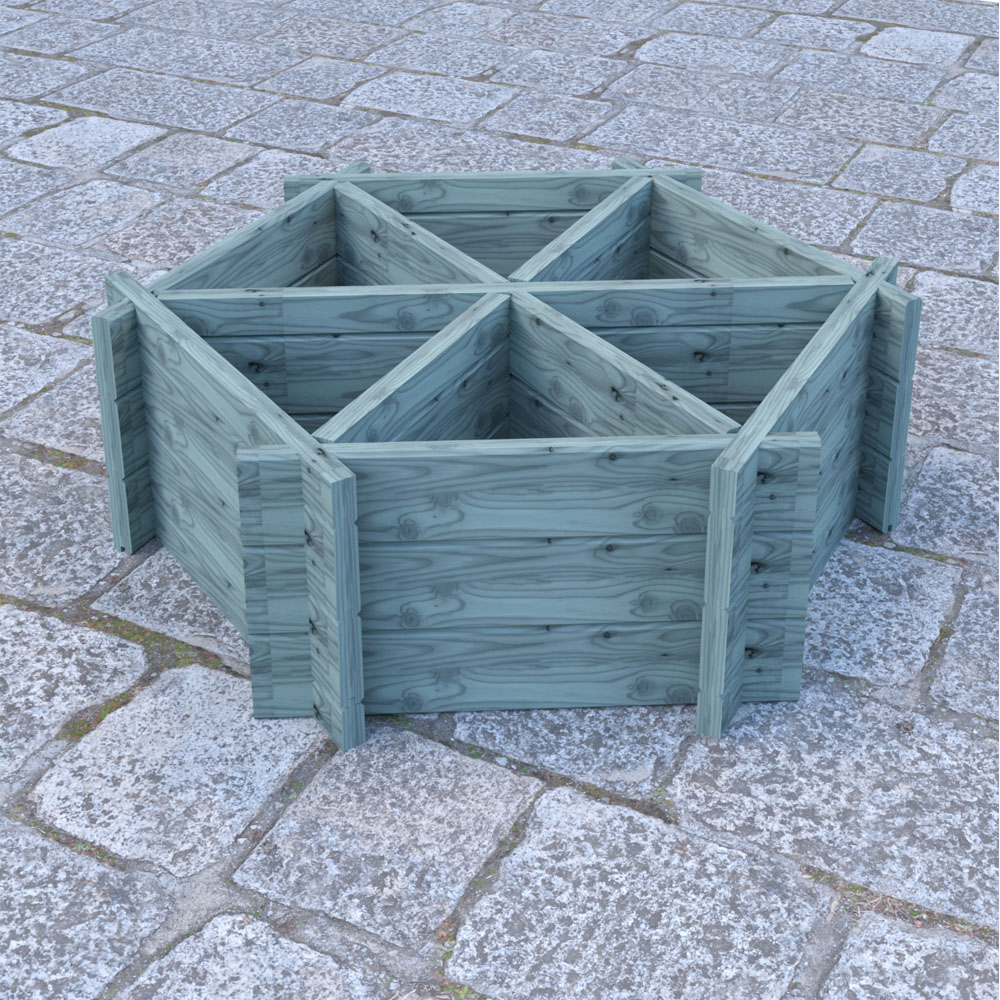Shire GB 6 Plant Larch Wood Hexagonal Planter 100cm Image 6