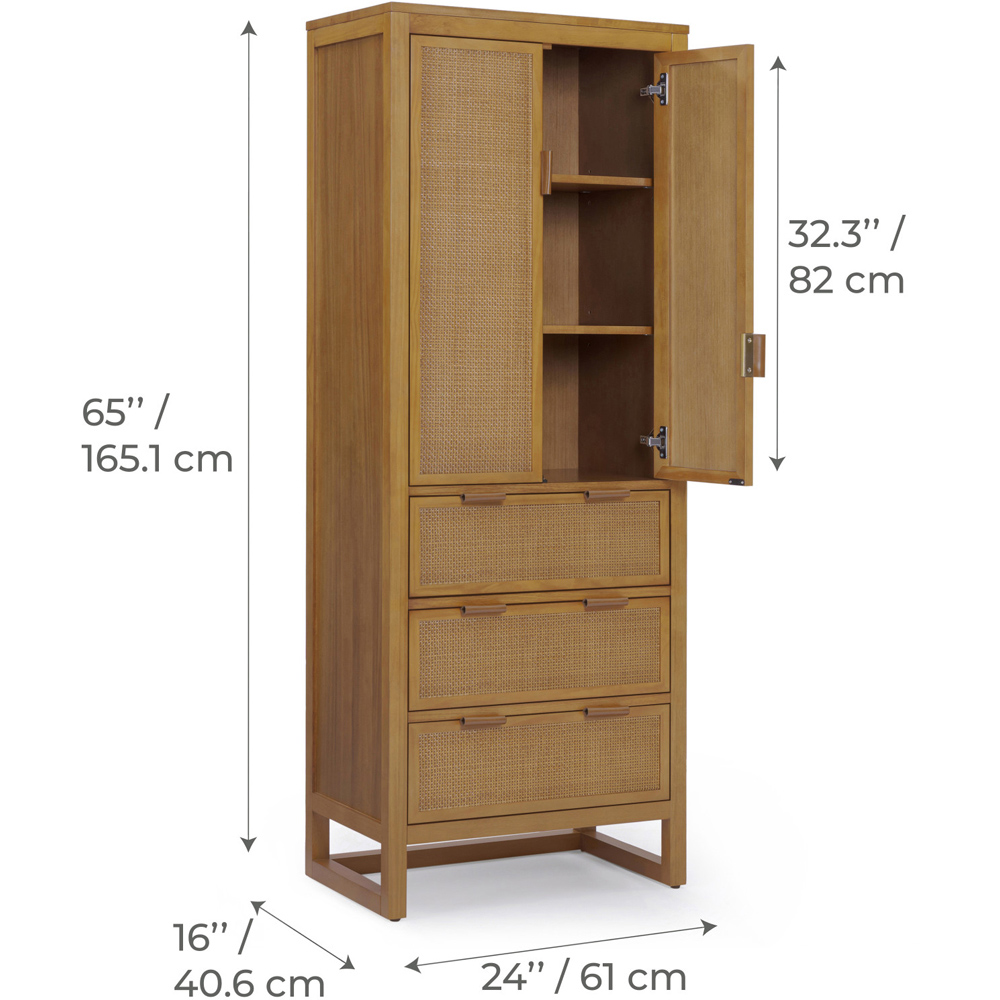 Teamson Home Hatteras 2 Door 3 Drawer Natural Linen Cabinet Image 9
