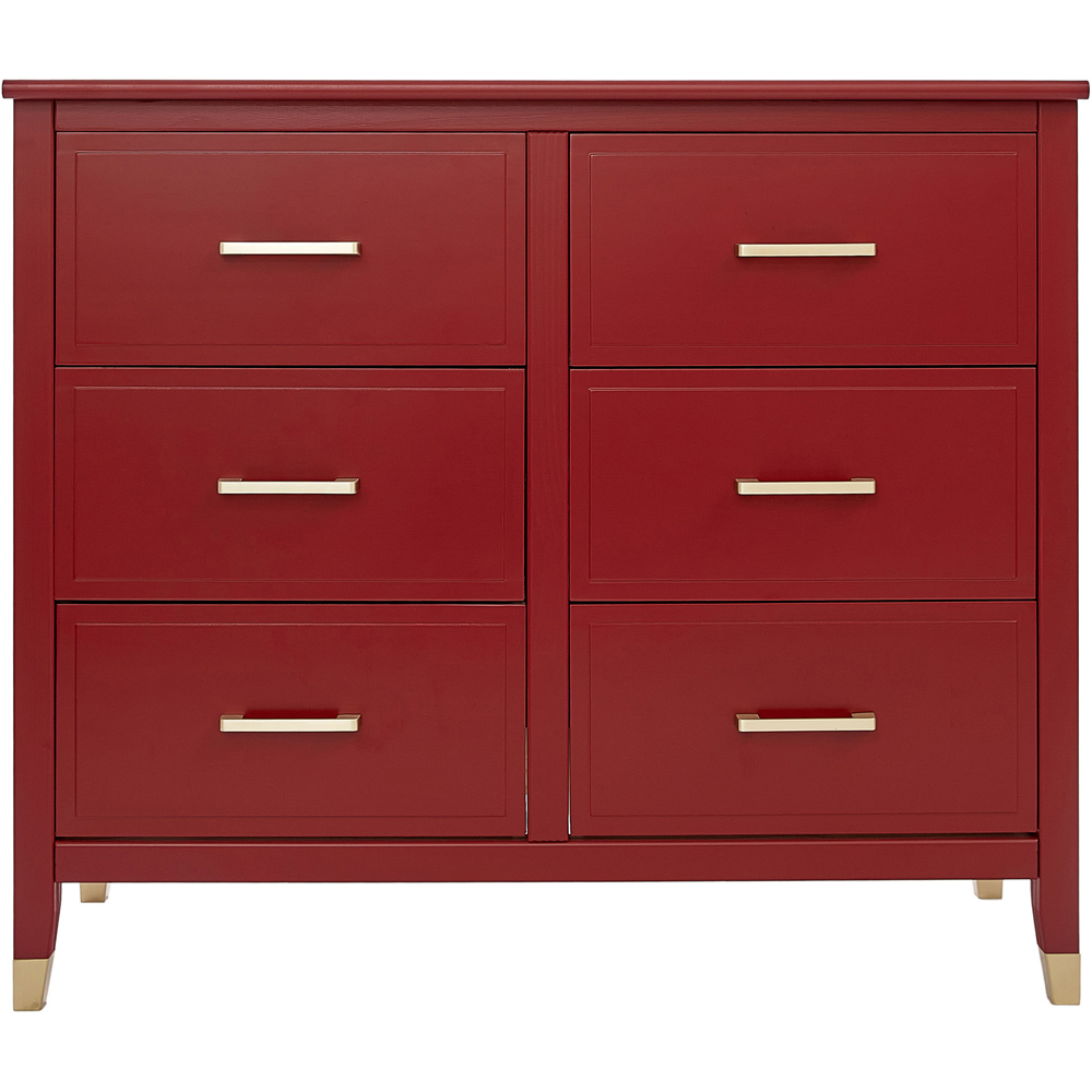 Palazzi 6 Drawer Red Chest of Drawers Image 3