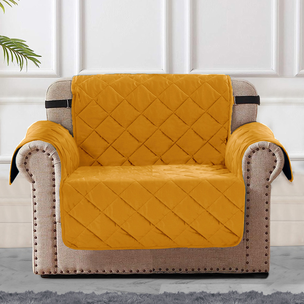 Homerepublic Luna Orange Matte Velvet Water-Repellent Sofa Chair Protector Image 2