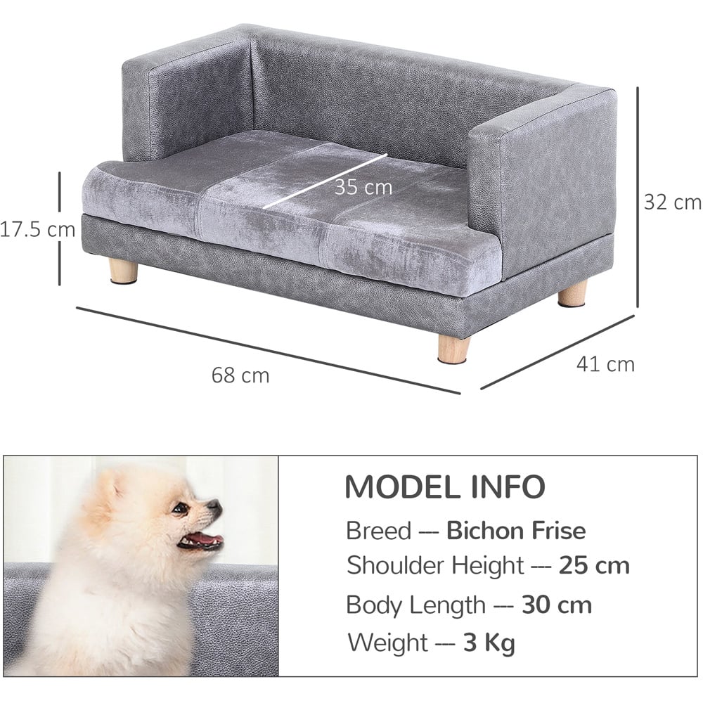 PawHut Grey Sofa Lounge Bed Image 9
