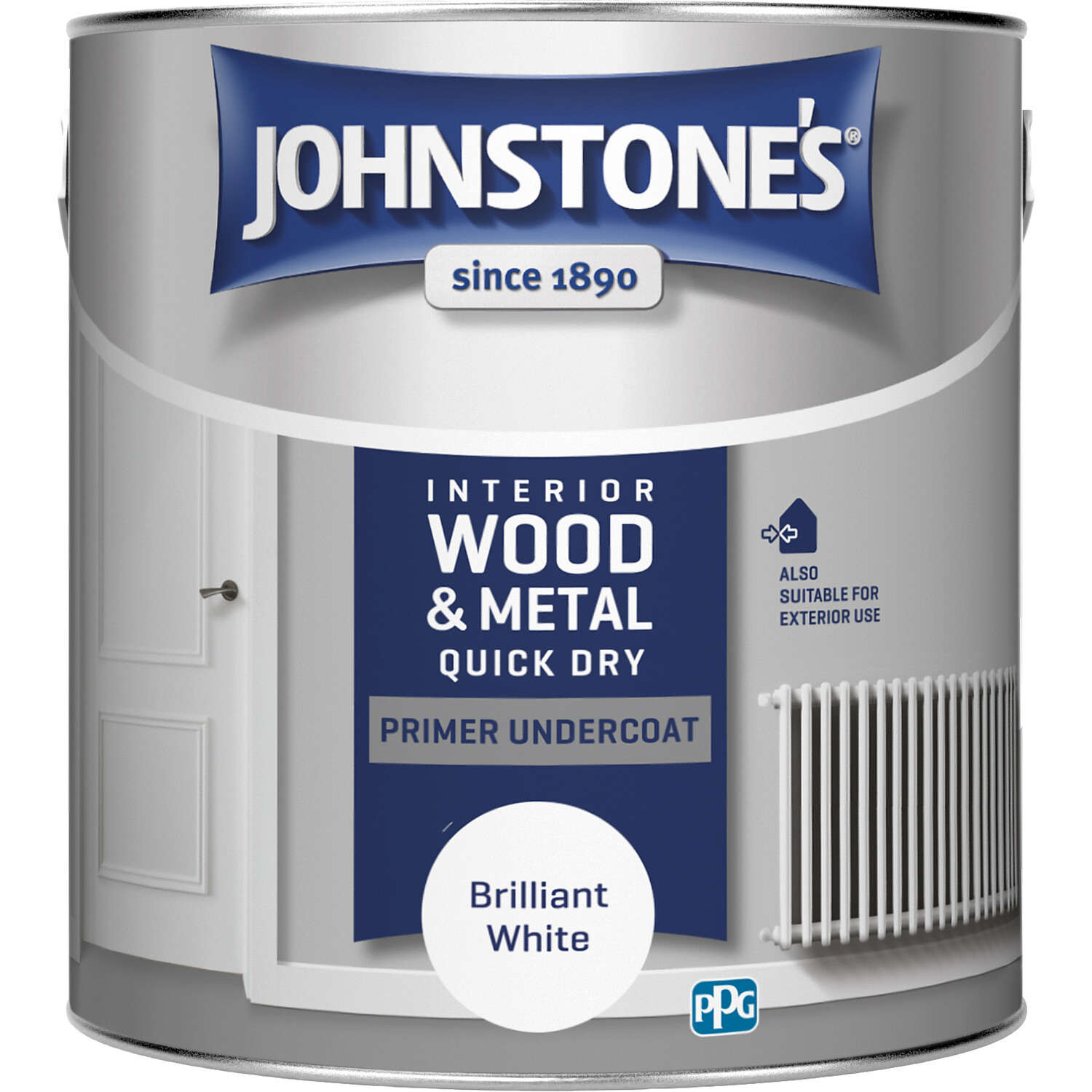 Johnstone's QD Primer Undercoat - Briliant White / 2.5l Image 2