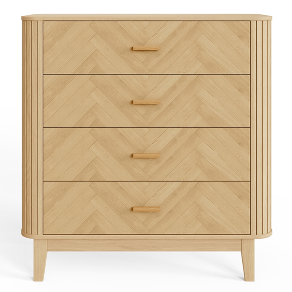 GFW Axel 4 Drawer Oak Chevron Pattern Chest of Drawers Image 3