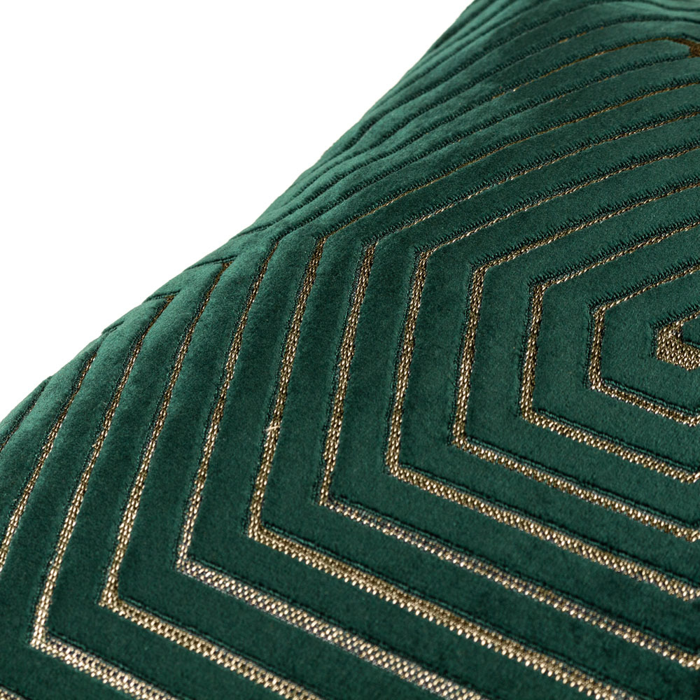 Paoletti Evoke Emerald Cut Velvet Cushion Image 5