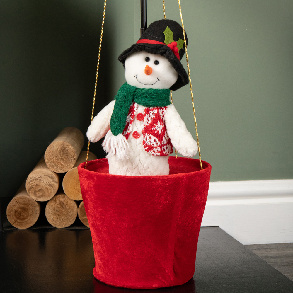 Samuel Alexander Plush Snowman Hot Air Balloon Christmas Decoration with Extension Pole 100cm Image 6