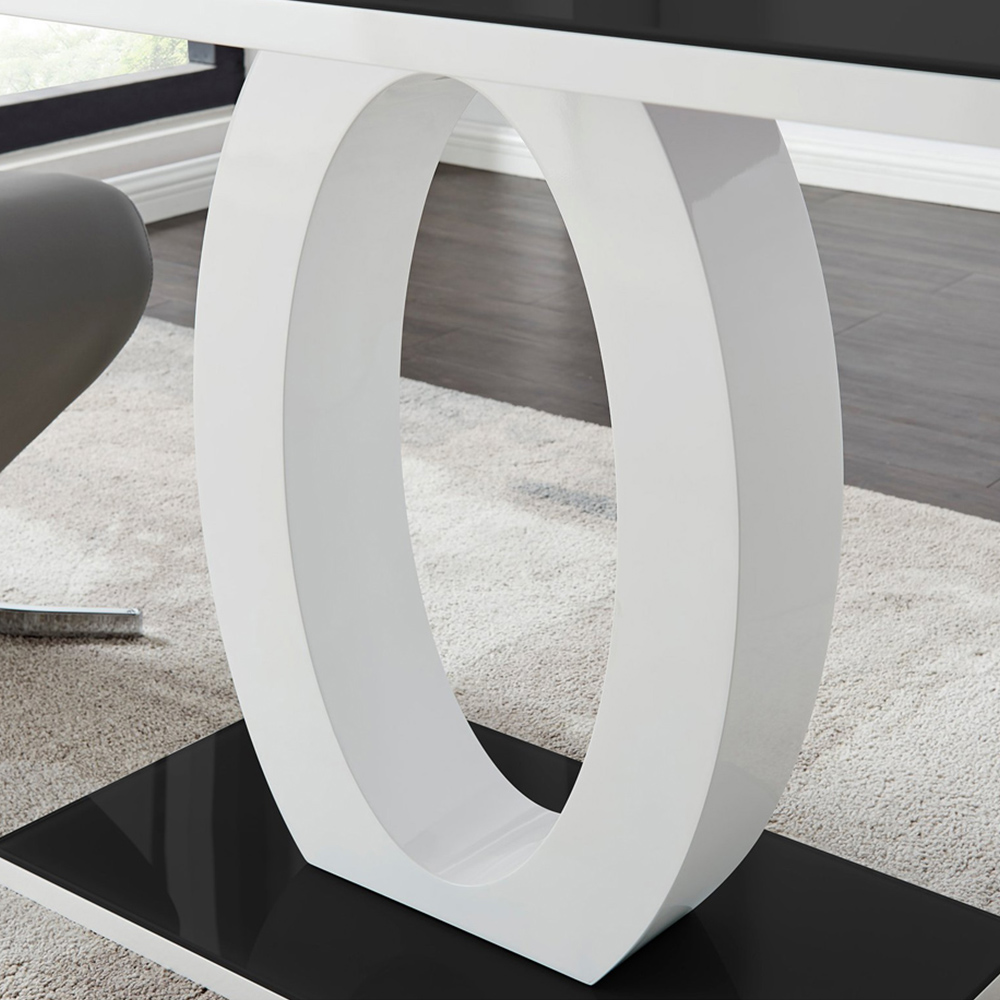 Furniturebox Lucia Solara 6 Seater Dining Set Black Gloss and White Image 6