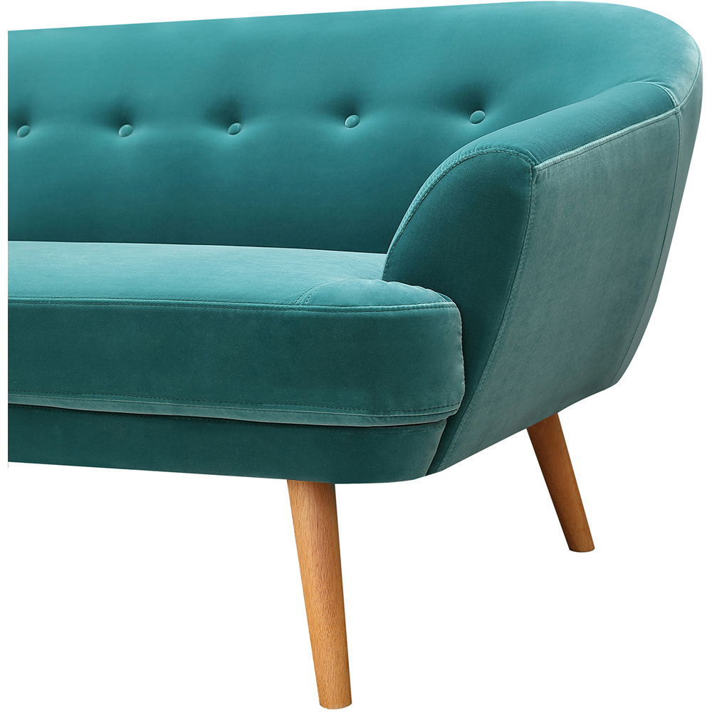 Furniture One 2 Seater Teal Sofa with Padded Cushion Image 3