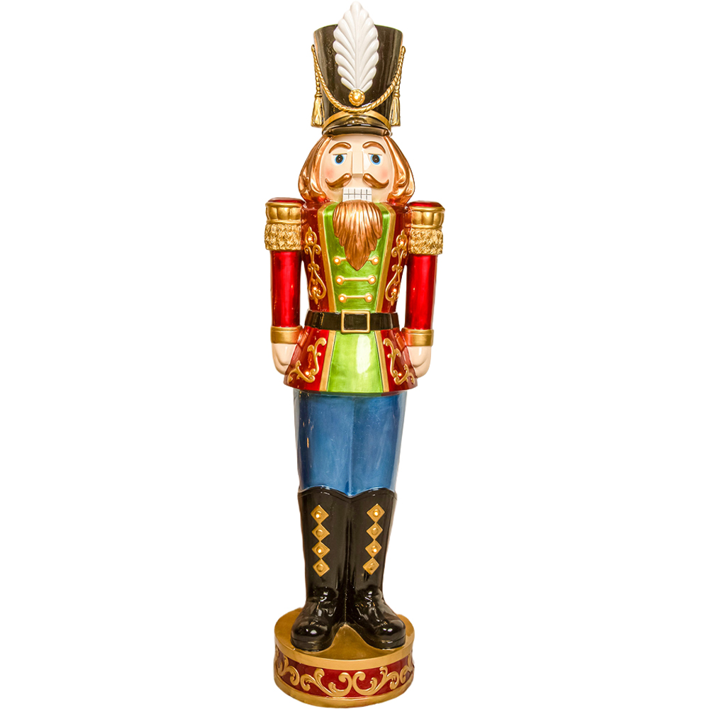 The Christmas Centre Red Blue and Green LED Lights Traditional Nutcracker Soldier 5.5ft Image 1