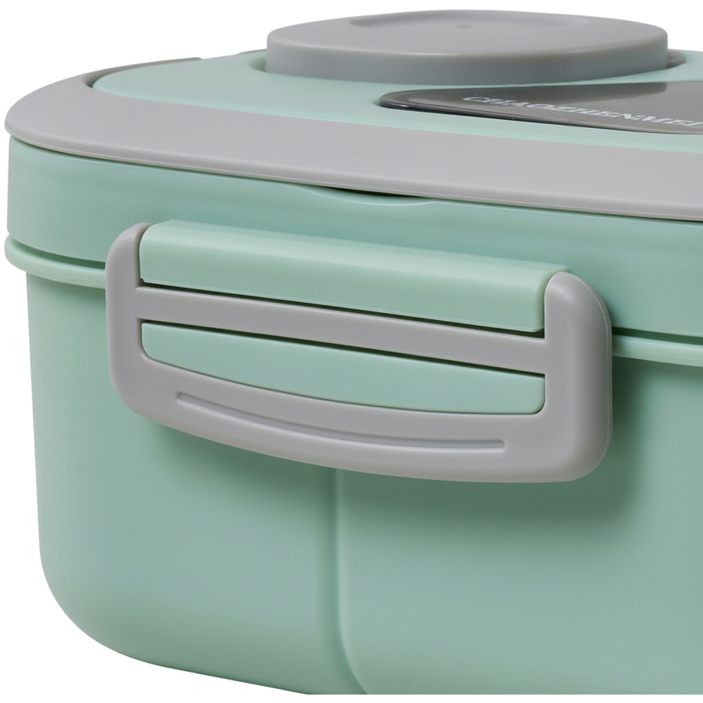 Living and Home Green Portable Lunch Box Set with Cutlery and Insulated Bag Image 5