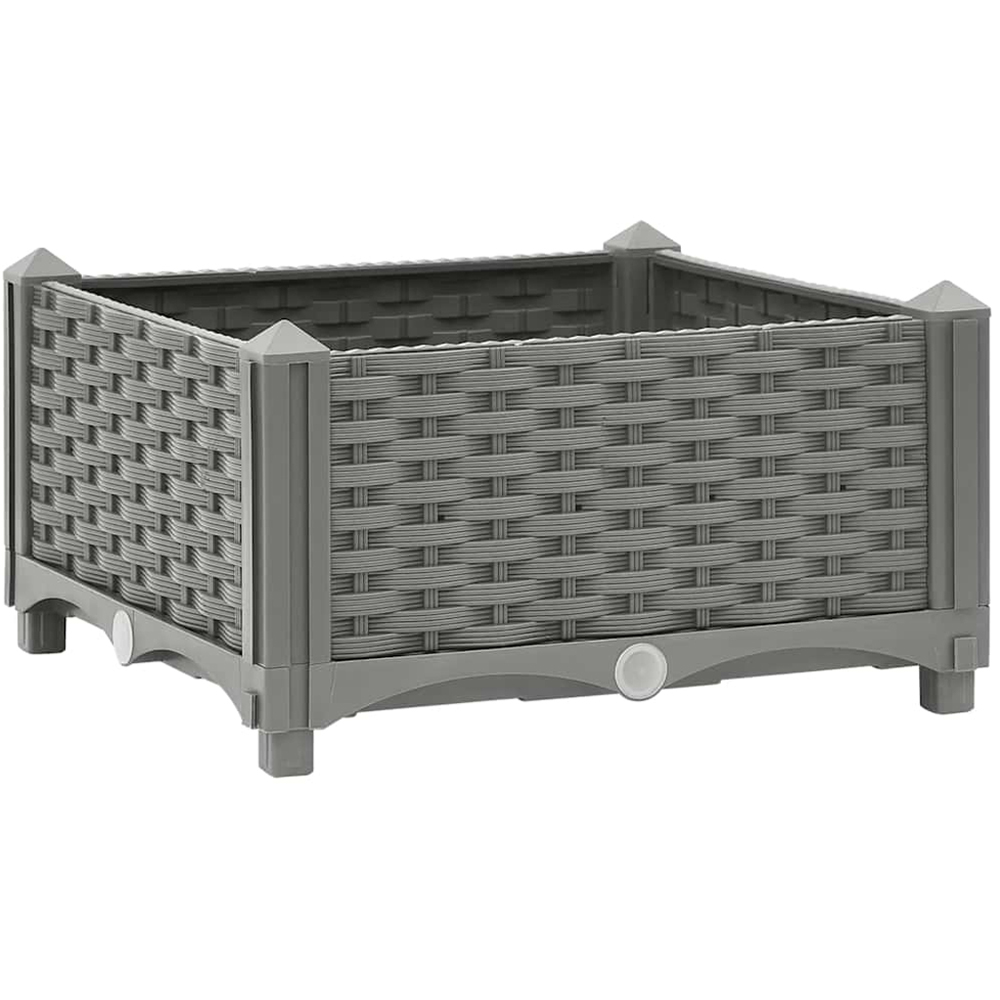 vidaXL Grey Polypropylene Raised Garden Bed 23 x 40 x 40cm Image 1