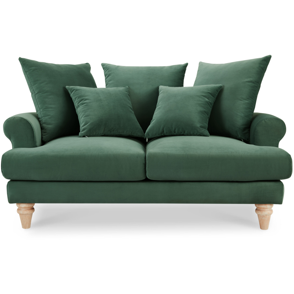 Home Detail Churchill 2 Seater Dark Green Velvet Sofa Image 3