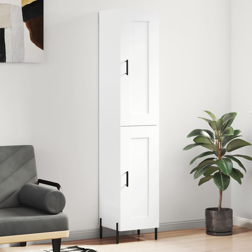 vidaXL 2 Door White Highboard Image 1