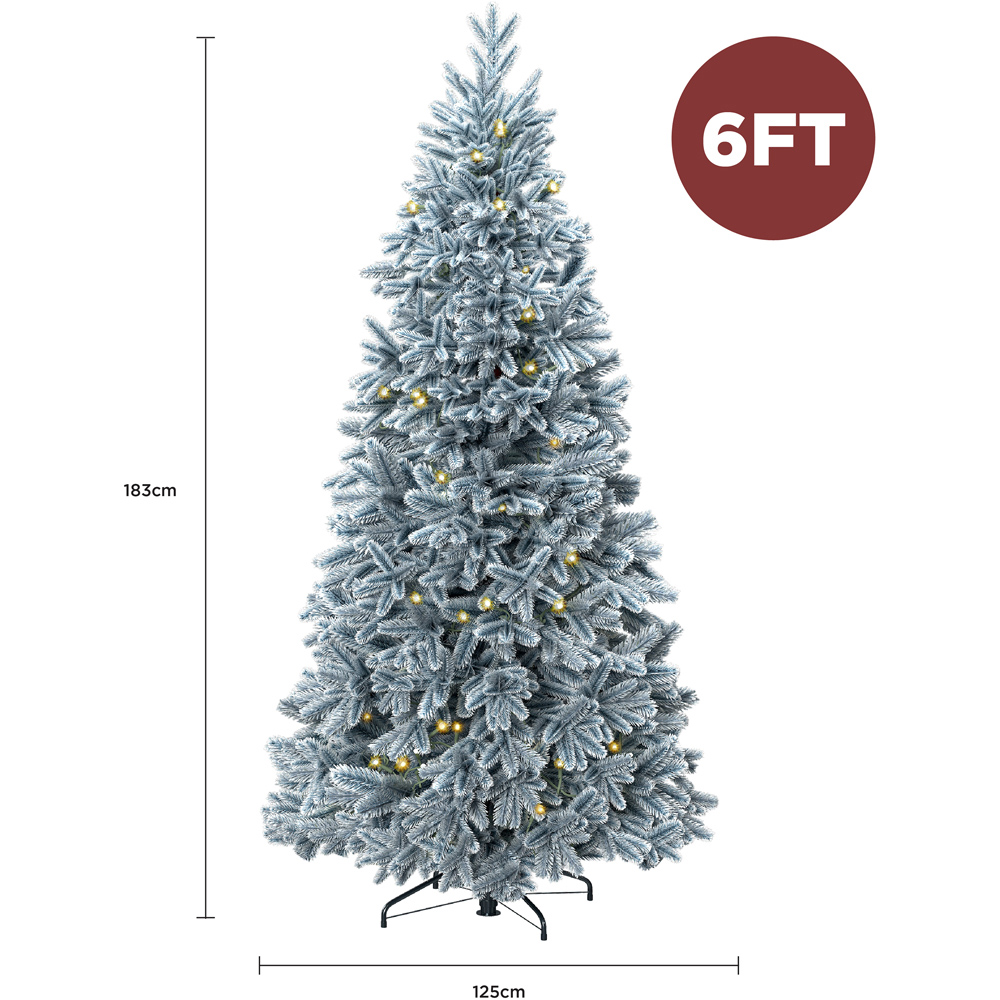 Charles Bentley Luxury Pre-Lit Faux Hinged Snowy Christmas Tree 6ft Image 6