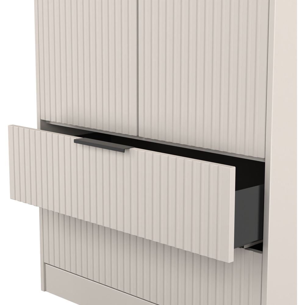 Crowndale Fluted 2 Door 2 Drawer Kashmir Matt Tall Wardrobe Ready Assembled Image 7