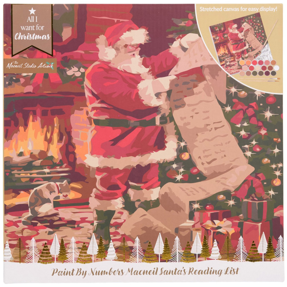 Paint by Numbers Macneil Santa's Reading List Kit Image 1