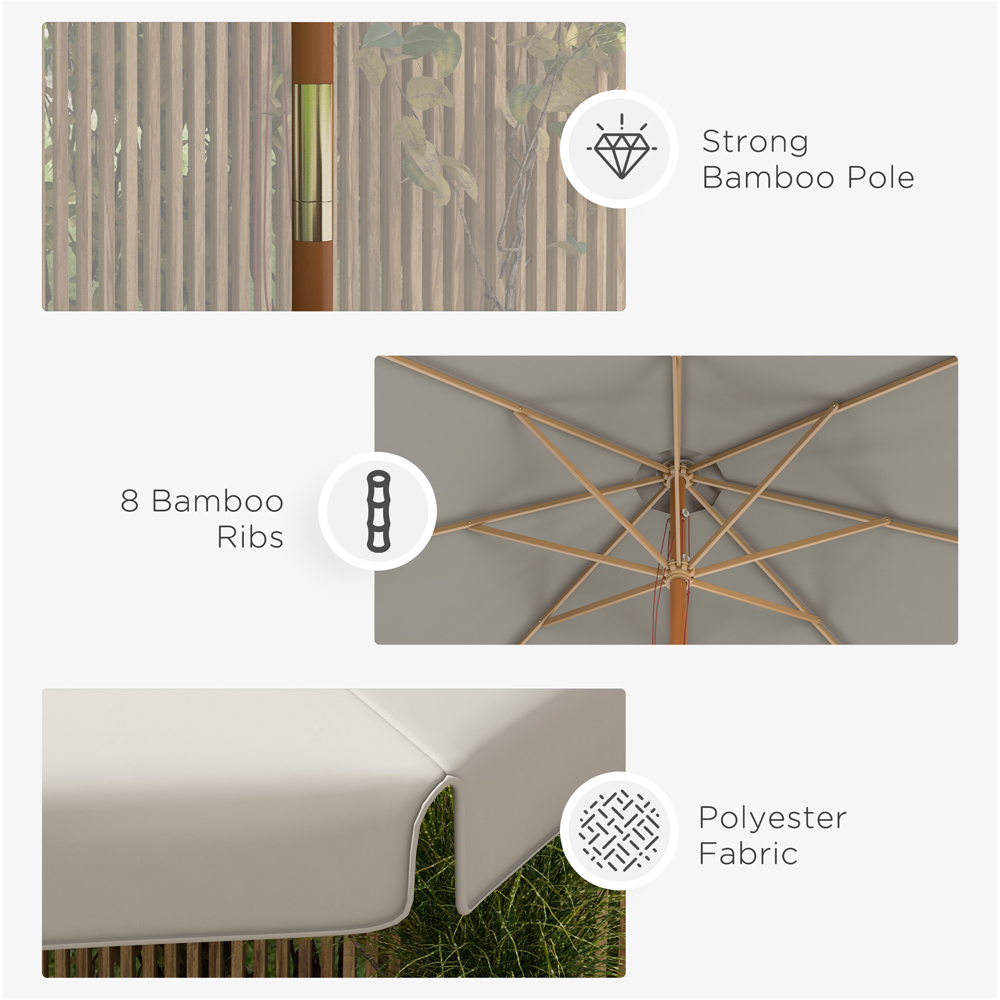 Outsunny Ruffles Grey Patio Parasol Image 6